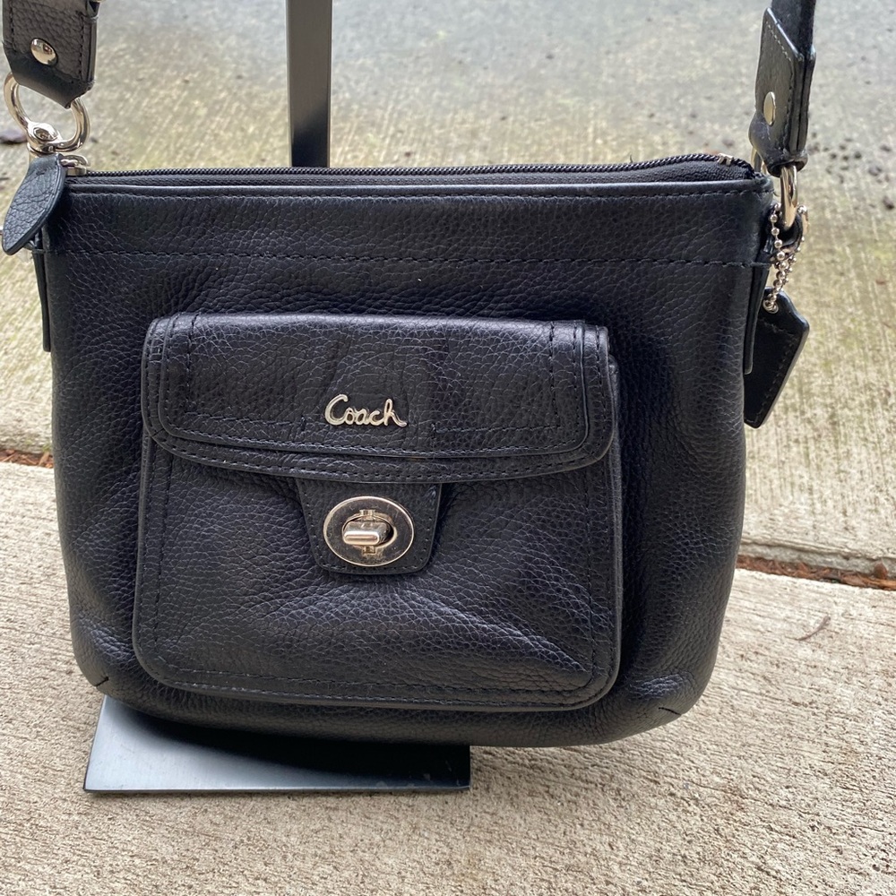 Coach Black Pebbled Leather Crossbody Bag